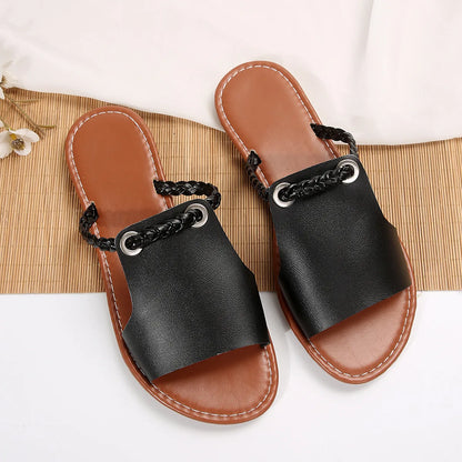 Square Head Cross Flat Summer Sandals – Simple Flip-flops, Women’s Wear Slippers, Beach Slippers