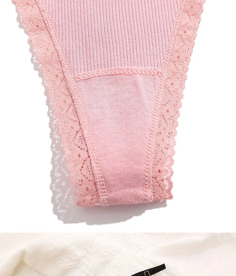 5PCS Sexy G-String Panties – Cotton, Adjustable Waist, Women's Bikini Thongs Lingerie