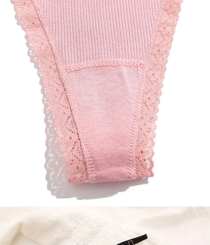 5PCS Sexy G-String Panties – Cotton, Adjustable Waist, Women's Bikini Thongs Lingerie