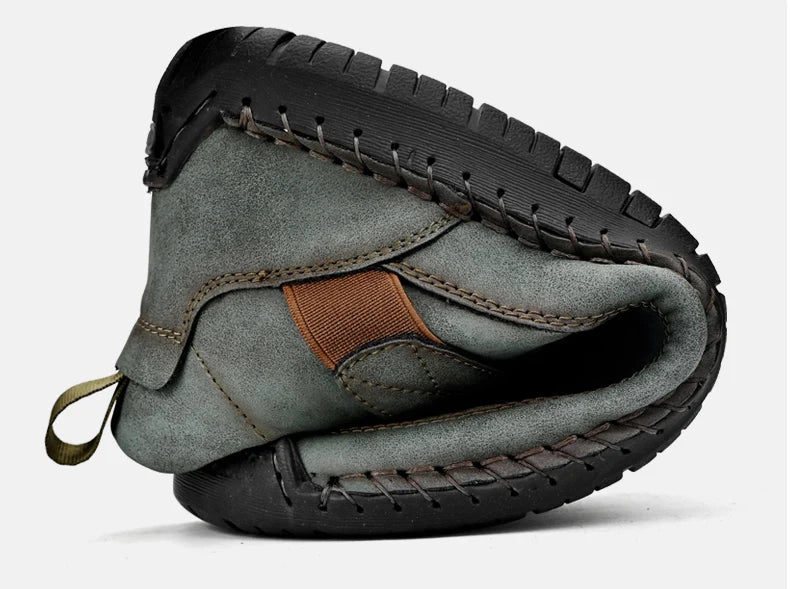 Handmade Leather Shoes – Casual Slip-on Loafers, Breathable Leather Flats for Men, Fashion Moccasins, Tooling Shoes, Plus Size