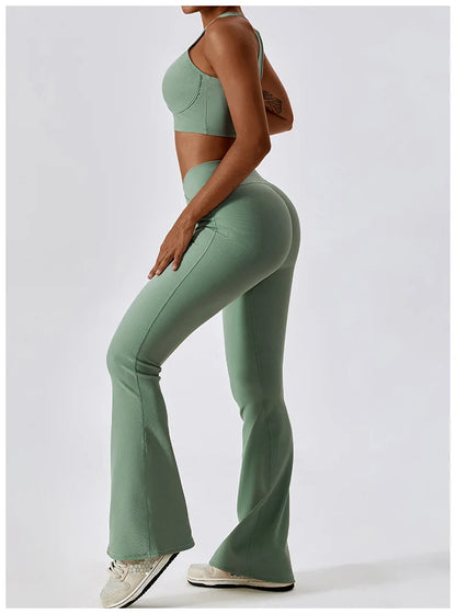 Flare Leggings Yoga Pants – High Waist, Wide Leg, Gym Workout, Fitness, Sports, Flared Design, Latin Dance Trousers