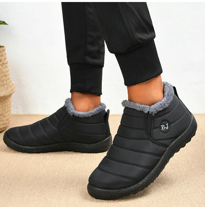 Sneakers – Soft Waterproof Fashion Winter Shoes for Women, Solid Color Comfortable Casual Non-Slip Outdoor Sneakers