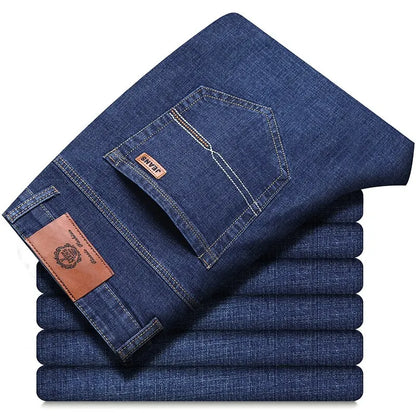 Men's Classic Jeans – Soft Black Denim, Biker Style, Pantalones Hombre, Stylish and Comfortable Overalls for Men