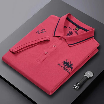 Men's Embroidered Polo Shirts – Short Sleeve Luxury Top With Lapel, Casual And Breathable, Lightweight T-Shirt For Men