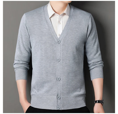 Men's Smart Casual Cardigan V-neck Sweater – Button Knit Cardigan, Perfect For Autumn And Winter, Stylish And Comfortable