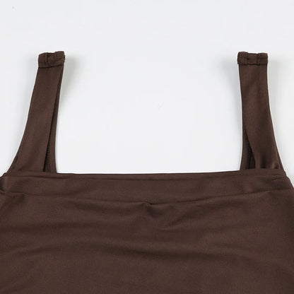 Women’s Tank Tops – Summer, Solid Color, Sexy, Backless, Streetwear, Casual, Slim Fit, Sleeveless, Camisole, Fashion Folds