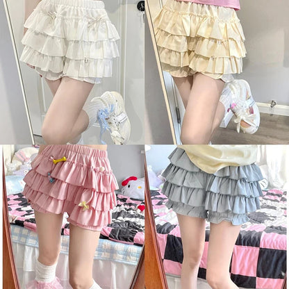 Y2K Sweet Ruffle Mini Skirt – Kawaii Lolita A-Line, Harajuku High-Waisted Bow Skirt in Pink & White