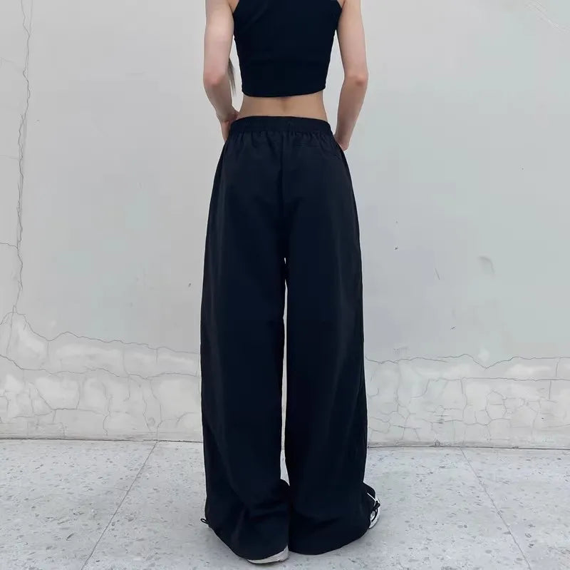 Y2K Vintage Loose Pants – Casual Streetwear, Hip Hop Style, Baggy Fit, High Waist, Wide Leg, Solid Joggers