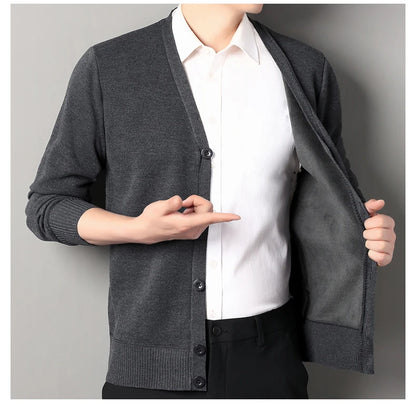 Men's Smart Casual Cardigan V-neck Sweater – Button Knit Cardigan, Perfect For Autumn And Winter, Stylish And Comfortable
