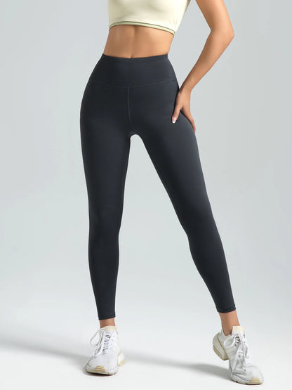 Women's Solid High Waist Sports Leggings – Breathable, Comfortable, Quick Dry, Skinny Fit, Yoga, Running, Sportswear