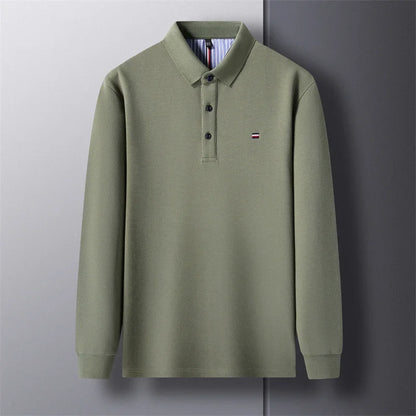Men's Casual And Fashionable Embroidered Polo Shirt – Long Sleeved, Comfortable, Breathable, And Versatile Summer Top