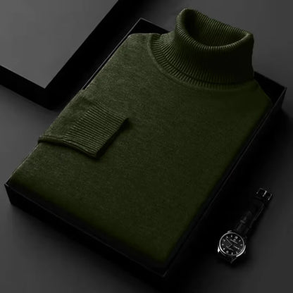 Sweatwear Men's Anti-Pilling High-Quality Knitted Turtleneck Sweater – Slim Fit, Long Sleeve Pullover, Solid Color, Trendy Men’s Clothing