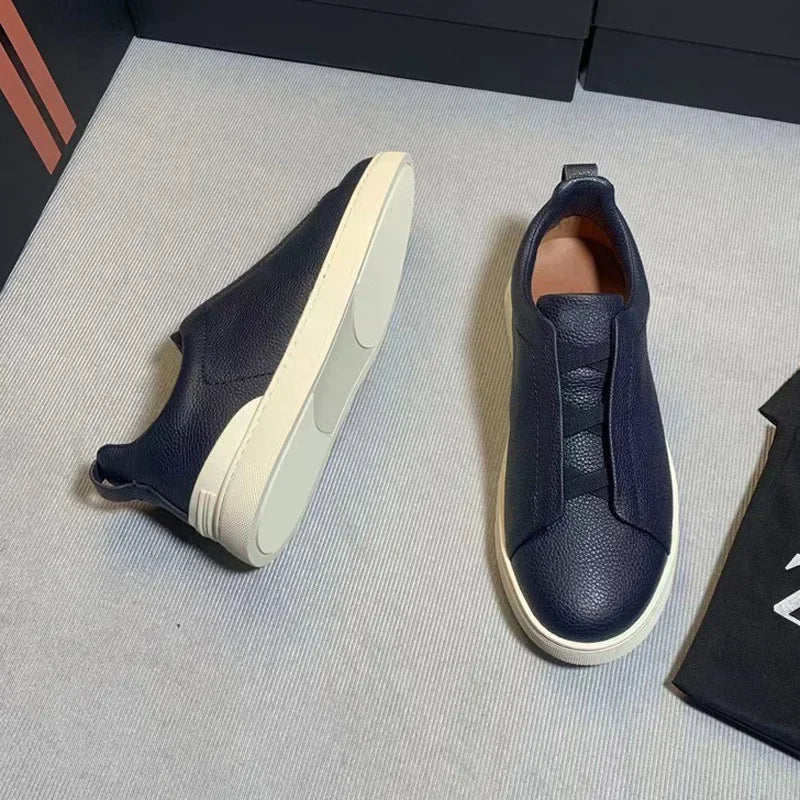 From The Factory Top Layer Cow Leather Breathable Summer Casual Shoes Luxury Deer Skin Board Versatile New Men's Shoes
