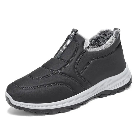 Snow Boots Thick Fur Non-slip Sneakers for Men – Cotton Ankle Boots, Lightweight Outdoor Hiking Shoes, Warm Walking Boots for Winter
