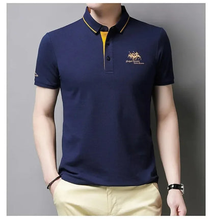 Men's Embroidered Polo Shirts – Short Sleeve Luxury Top With Lapel, Casual And Breathable, Lightweight T-Shirt For Men