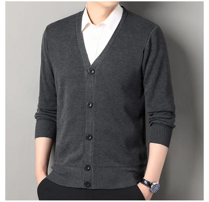 Men's Smart Casual Cardigan V-neck Sweater – Button Knit Cardigan, Perfect For Autumn And Winter, Stylish And Comfortable