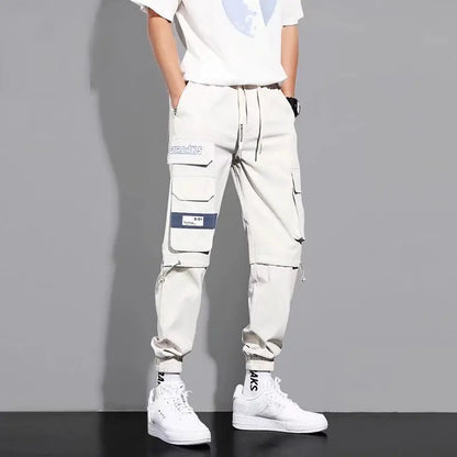 Classic Design Multi Flap Pockets Cargo Pants – Men's Loose Fit, Drawstring Harem, Oversized Jogger Pants for Men and Women