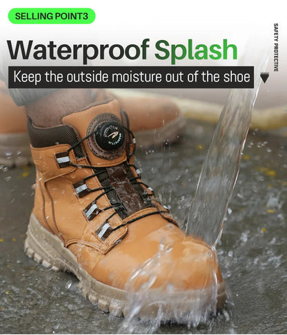 Waterproof Safety Boots Men - Indestructible Steel Toe Work Boots, Anti-smash, Stab-resistant Safety Shoes, Biker Botas Para Hombre