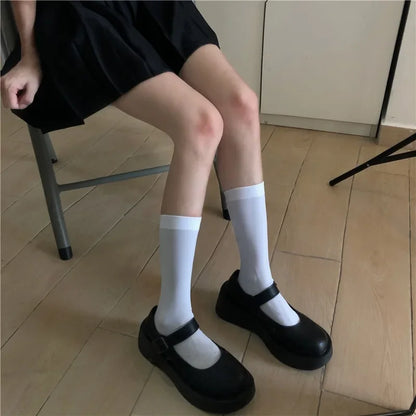 Solid Color Long Socks – JK Japan Style School Girls Thigh High Stockings, Lolita Kawaii Cute Knee High Socks