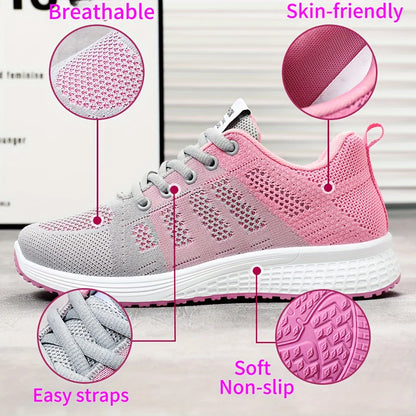 Dopamine Sneakers – Non-Slip, Soft-Soled Mesh Breathable Casual Running Shoes, Lightweight Travel & Dancing Shoes for Women, Summer Wear
