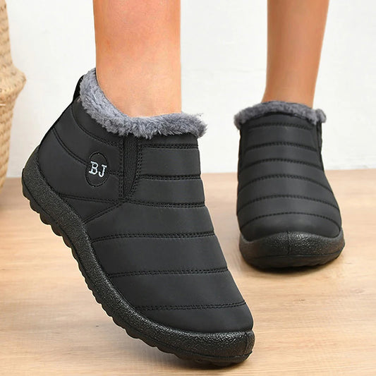 Sneakers – Soft Waterproof Fashion Winter Shoes for Women, Solid Color Comfortable Casual Non-Slip Outdoor Sneakers