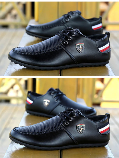 Casual Small Leather Shoes – Trendy and Versatile, Wear-Resistant Bean Shoes, Small White Shoes for Men, Spring and Autumn Men's Footwear