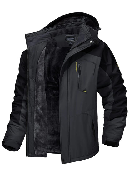 Fleece Lining Mountain Jackets – Men's Hiking Jackets, Outdoor Removable Hooded Coats, Ski Snowboard Parka, Winter Outwear
