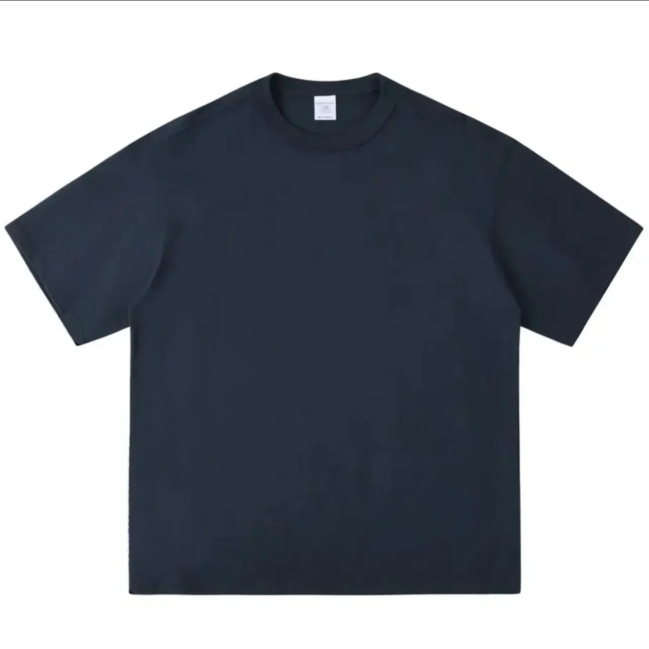 Heavy-duty Pure Cotton T-shirt Thickened, Threaded Round Neck