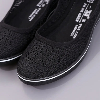 Lace Hollow Breathable Little White Shoes - Flat Mid Wedge Heel Women's Summer Beauty Sneakers