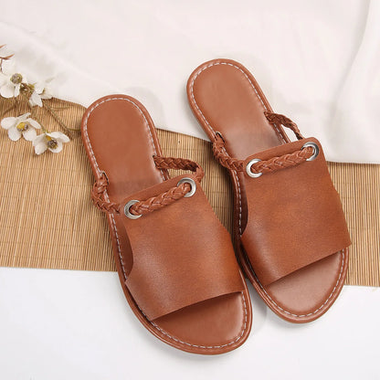 Square Head Cross Flat Summer Sandals – Simple Flip-flops, Women’s Wear Slippers, Beach Slippers