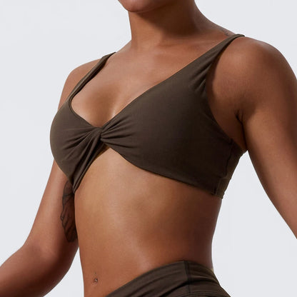 Shock-absorbing and push-up sports bra