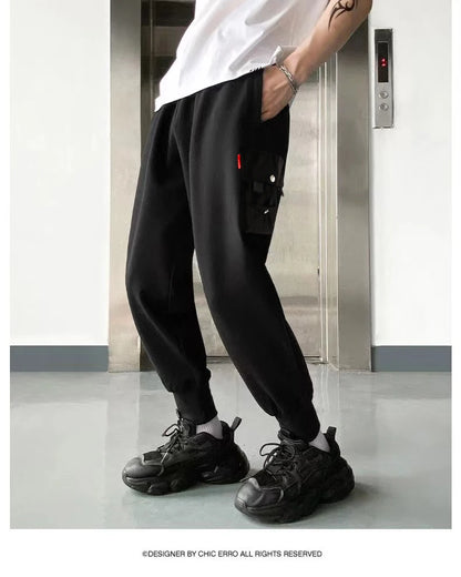 Classic Design Multi Flap Pockets Cargo Pants – Men's Loose Fit, Drawstring Harem, Oversized Jogger Pants for Men and Women