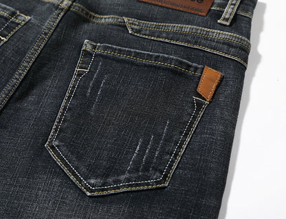 Men's Shorts Jeans – Denim Stretch Pants, Dark Blue, Fashion Design, Slim Straight Fit, Summer Shorts for Men