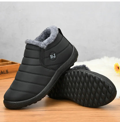 Sneakers – Soft Waterproof Fashion Winter Shoes for Women, Solid Color Comfortable Casual Non-Slip Outdoor Sneakers