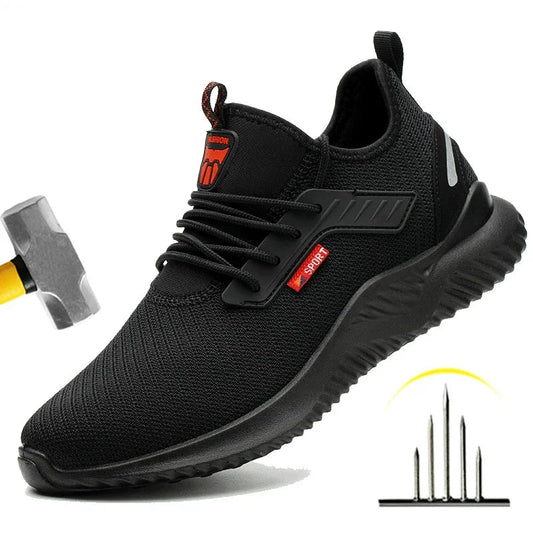 Work Sneakers Steel Toe Shoes for Men – Safety Shoes, Puncture-Proof Work Boots, Fashion Indestructible Footwear, Security
