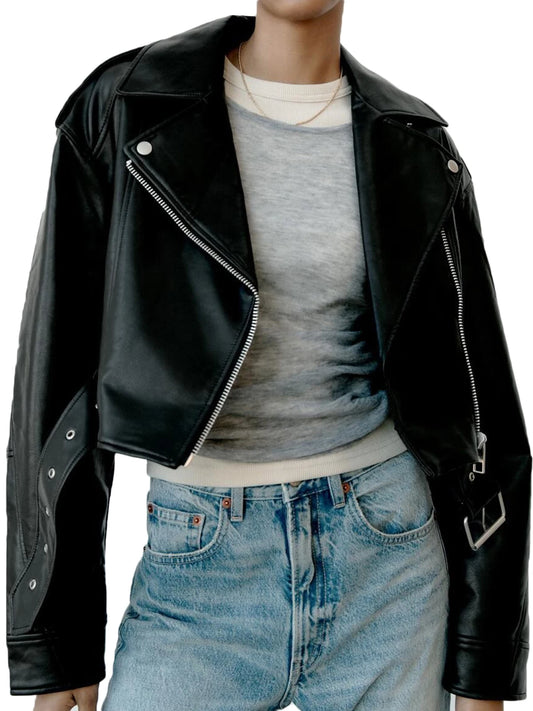 Fitaylor Women's Faux PU Leather Jacket – Casual Lapel, Zipper, Short Biker Coat, High Street Style