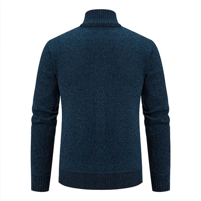 Knitwear Men's Stand-up Collar Thick Warm Cardigan Sweater – Loose Fit, Casual Winter Coat