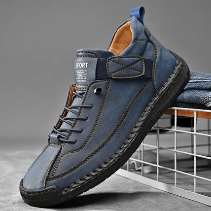 Handmade Leather Shoes – Casual Slip-on Loafers, Breathable Leather Flats for Men, Fashion Moccasins, Tooling Shoes, Plus Size