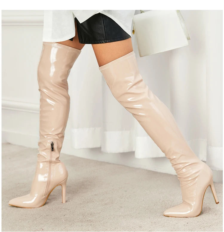 Sexy High Heels Women Over-the-Knee Boots Pointed Toe