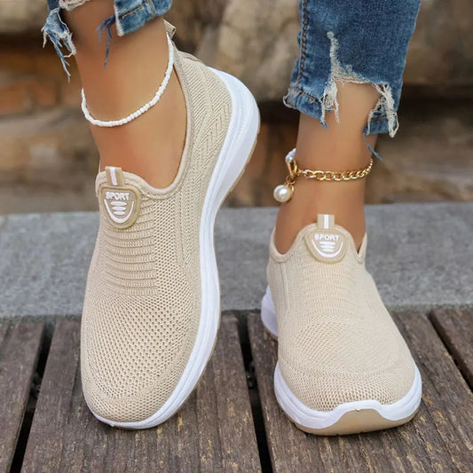 Sneaker Loafers - Tennis Femimino Ladies Slip-On, Breathable Sports Shoes, Designer Barefoot Ballet Flats for Women