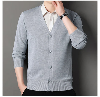 Men's Smart Casual Cardigan V-neck Sweater – Button Knit Cardigan, Perfect For Autumn And Winter, Stylish And Comfortable