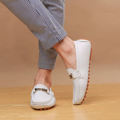 Loafers Handmade PU Leather – Casual Driving Flats, Slip-on Shoes, Luxury Comfy Moccasins, White Loafers for Men