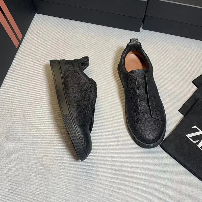 From The Factory Top Layer Cow Leather Breathable Summer Casual Shoes Luxury Deer Skin Board Versatile New Men's Shoes