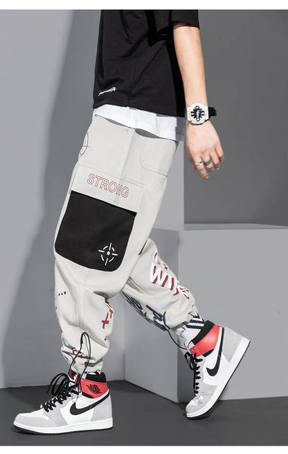 Oversized Sport Cargo Pants – Unisex Sweatpants, Korean Style, Y2K Vintage Workwear, Extra Large Size, Popular With Many Reviews