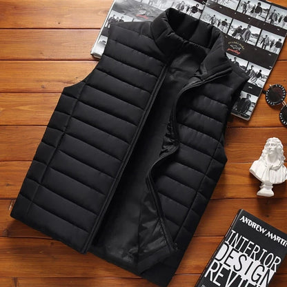 Men's Sleeveless Vest Jackets – Winter Fashion Cotton-Padded Coats, Stand Collar, Warm And Stylish Waistcoats