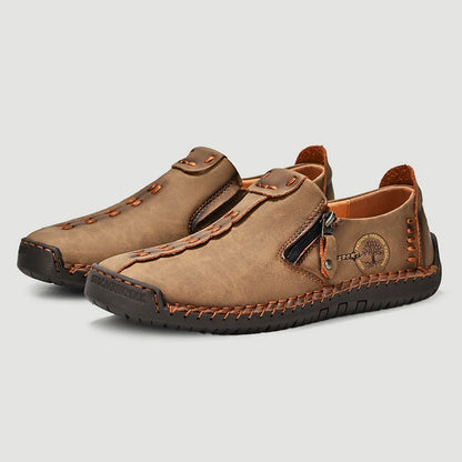 Handmade Leather Shoes – Casual Slip-On Loafers, Breathable Leather Shoes for Men, Flats, Hot Sale Moccasins, Tooling Shoes, Plus Size for Men