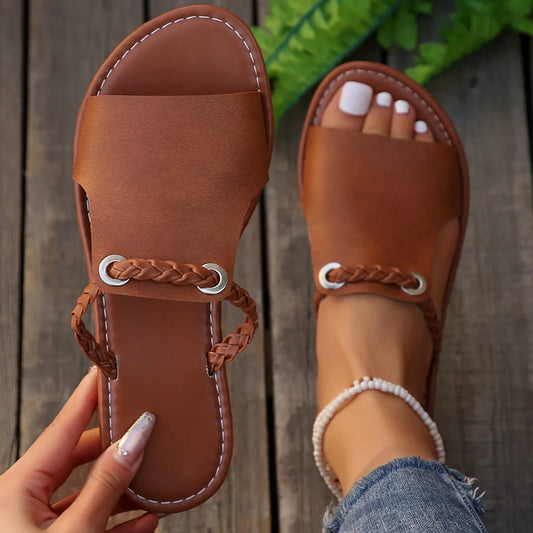 Square Head Cross Flat Summer Sandals – Simple Flip-flops, Women’s Wear Slippers, Beach Slippers