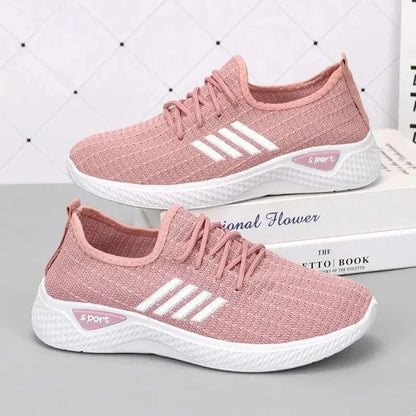 Lightweight Sports Shoes – Breathable Mesh, Soft Sole, Casual Comfort for Women