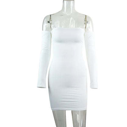 Strapless Large Women Long Sleeve Backless Night Club Dress Women