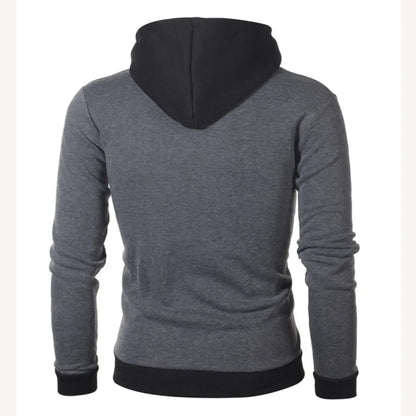 Zip-Up Men's Hoodie – Thick Fleece, Heavyweight Hooded Jacket for Autumn/Winter, Warm Outdoor Coa